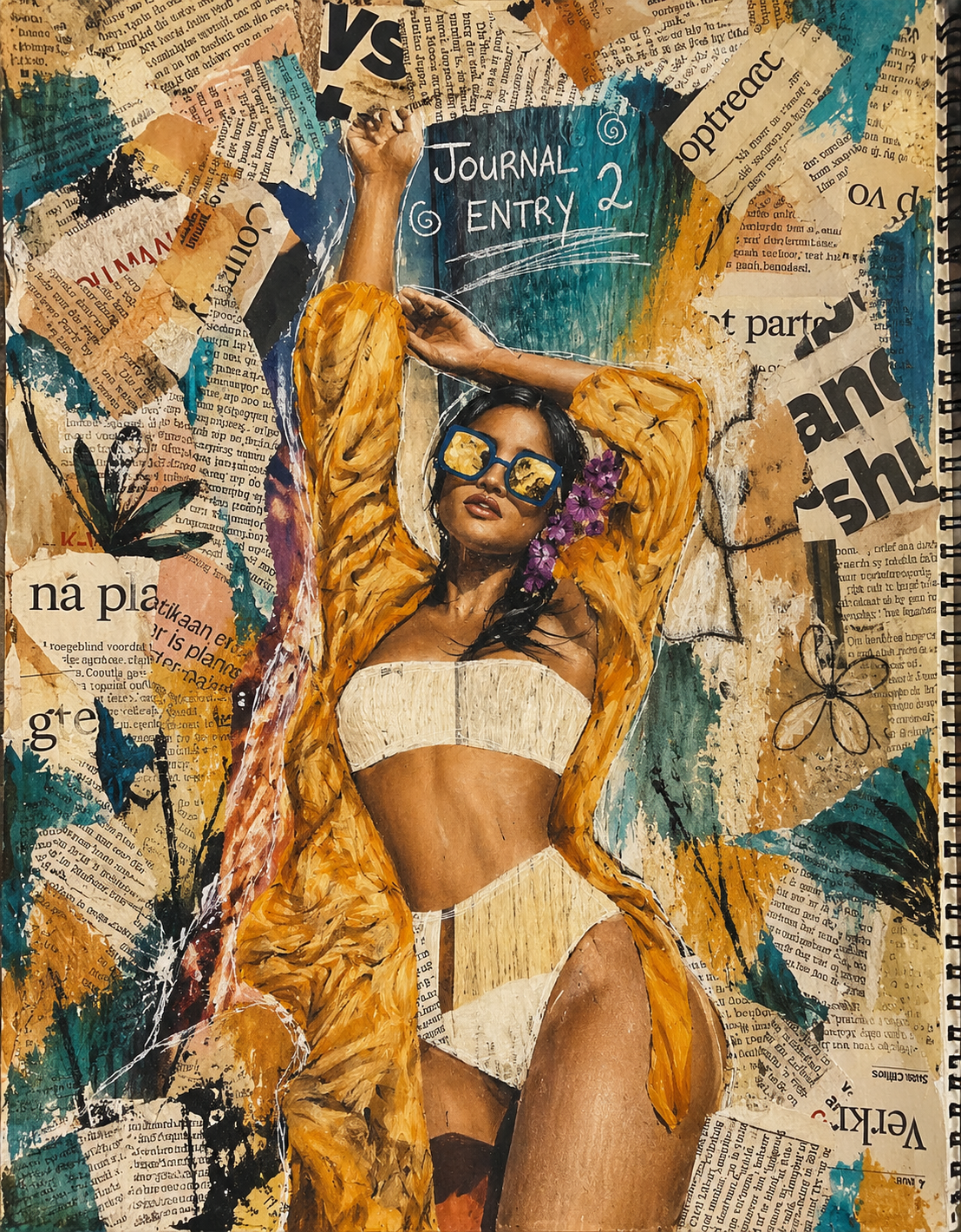 Painted Collage Journal_ Golden Robe Muse